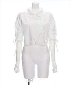 clear ショート丈袖シャーリングシャツのサムネイル