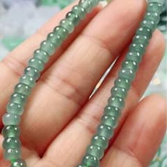 天然A貨青緑色 ジェダイト本翡翠 ビーズブレスレット 新品未使用 鑑定