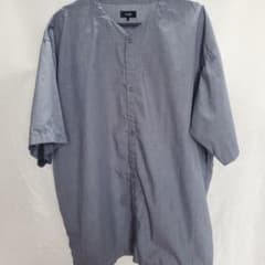 BEAMS イージーフィット メディカル 半袖シャツ ブルーグレー Lのサムネイル
