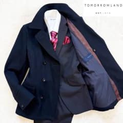 【美品】トゥモローランド カシミヤ＆タスマニアウール メルトンウール コート M 美品】トゥモローランド カシミヤ＆タスマニアウール メルトンウール