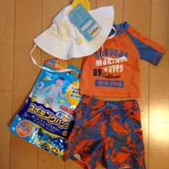 ベビー 70 水着&帽子（スイミングパンツ付）のサムネイル