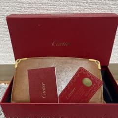 Cartier ブラウンレザー 長財布　本物のサムネイル