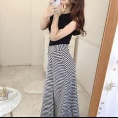 ZARA　ギンガムチェック フレアスカートのサムネイル