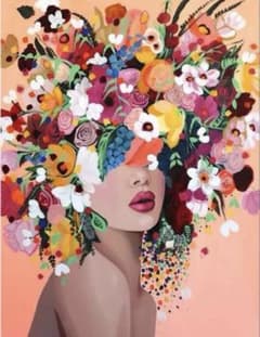 ダイヤモンドビーズアート　花　女性のサムネイル