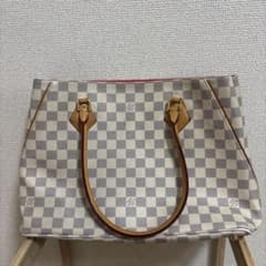 ダミエ柄 トートバッグ 赤内側 アズール - メルカリ