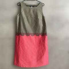 marimekko ノースリーブワンピース バイカラー スカラップ marimekko ノースリーブワンピース バイカラー スカラップ | Mercari