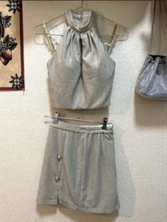 JEWELS ジュエルズ ホルターネック セットアップ キャバドレス ラメS美品のサムネイル