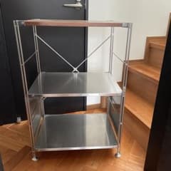 無印良品 無印良品 | スタッキングシェルフセット・3段×3列・ウォールナット材 ユニットシェルフ3段 スチール&ウォルナット スチールラック・メタルラック