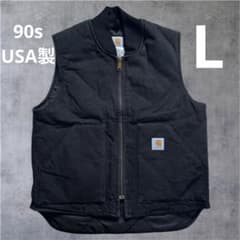 90s Carhartt USA製 ダックベスト ブラック 星タグ 腰ゴム L 90s Carhartt USA製 ダックベスト ブラック 星タグ 腰ゴム L - メルカリ