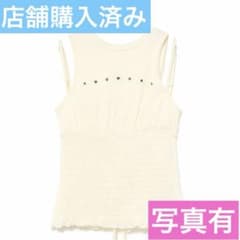 andmary アンドマリー Ami shirring logo tops 白 - メルカリ