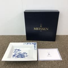 【未使用】マイセン　ブルーオニオン　スタイル　スクエアディッシュ　角皿 未使用】マイセン ブルーオニオン スタイル スクエアディッシュ 角皿