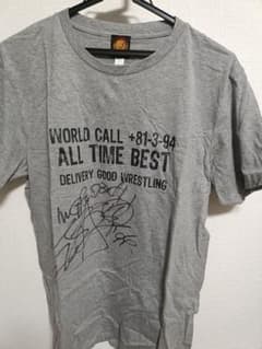 ハ*ん様 【直筆サイン入り】新日本プロレス Tシャツ KUSHIDA選手 Lサイのサムネイル