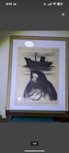 l*e様 小野具定 版画「不帰者」'77年制作 A.P.版 額装 創画会会員（物のサムネイル