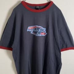 ラルフローレン　リンガー　Tシャツ　プリント　激レア　古着　ネイビー　赤　レトロのサムネイル