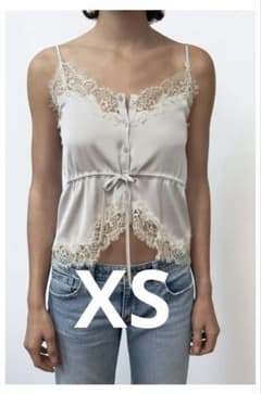 ZARA  レースサテンキャミソール　XS ZARA - ZARA レースサテンキャミソール XSの通販 by lilyy's shop