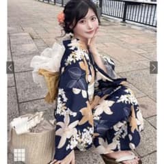 浴衣 帯セット ネイビー 花柄浴衣セット grl gi1608 - メルカリ