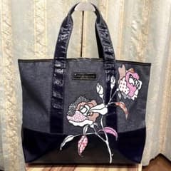 ✨人気✨LONGCHAMP ロンシャン トートバッグ デニム ネイビー色 刺繍 ✨人気✨LONGCHAMP ロンシャン トートバッグ デニム ネイビー色 刺繍