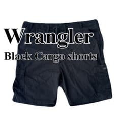 Wrangler カーゴショーツ W48 黒 ハーフパンツ 極太バギー