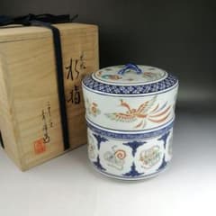 Ｗ３２９　水指　『色絵　鳳凰』『林秀峰 造』　共箱　茶道具 W329 水指 『色絵 鳳凰』『林秀峰 造』 共箱 茶道具 - メルカリ