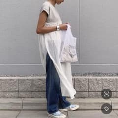 RED CHOP WORKS スウェット×シフォン切り替えワンピースのサムネイル