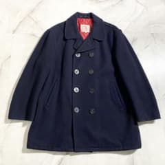 T20355 美品 J.PRESS キルティング裏地ウールメルトンPコート紺LL