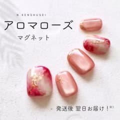 ニュアンスネイルチップ 大理石 マグネット ちゅるん うるうる ピンク
