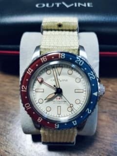OUTLINE GMT 1950 自動巻き 腕時計 白文字盤 - メルカリ