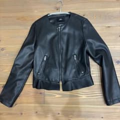 ZARA シングルライダース ジャケット ブラックのサムネイル