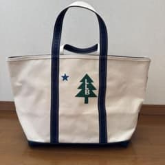L.L.Beanアイボリー ネイビー トートバッグ 大容量のサムネイル