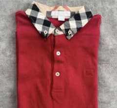美品 BURBERRY バーバリーポロシャツ レッド チェック 12Y 152 - メルカリ