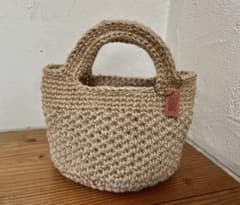麻ひもバッグ　麻紐バッグ　ハンドメイド　マルシェバッグのサムネイル
