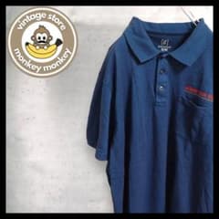 mt73424 ジョージ　オーバーサイズ　ポロシャツ　刺繍ロゴ　ネイビー