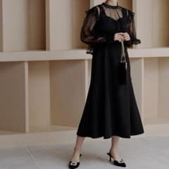 RUIRUE BOUTIQUE 2WAYショート丈ブラウス付マーメイドワンピースのサムネイル