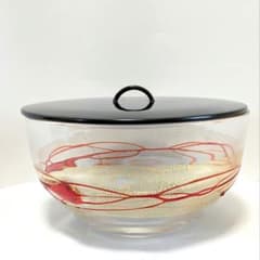 水指　硝子器　平水指　照井康一造 黒漆蓋　共箱 水指 硝子器 平水指 照井康一造 黒漆蓋 共箱 - メルカリ