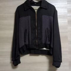 か*ず様 50s レーヨンギャバジンジャケット ギャバジャン ロカビリー 50s レーヨンギャバジンジャケット 黒ピン ピンク ギャバジャン