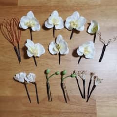 結婚式 前撮り ヘアアクセ ヘッドドレス 和装 胡蝶蘭 プレ花嫁 weddingのサムネイル
