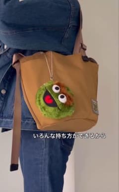 ear PAPILLONNERセサミストリートコラボトートバッグ カーキ - メルカリ