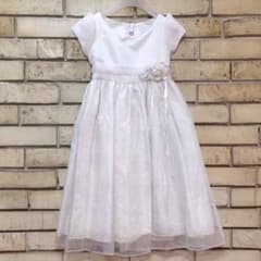 キッズ 白地の銀ラメドレス【120cm 】のサムネイル