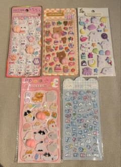 5枚セット　立体シール肉球シール3Dシールのサムネイル