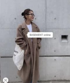 BASEMENT online ボアロングコート ブラウン テディベアコート - メルカリ