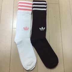 靴下 二足組 ピンク白 ボルドー白 新品のサムネイル