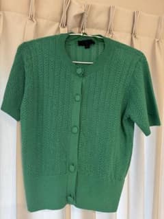 ZARA 半袖ニットカーディガン グリーンのサムネイル