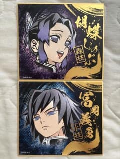 鬼滅の刃 ミニ色紙 2枚セット 冨岡義勇 胡蝶しのぶのサムネイル