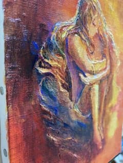 夕暮れの彼女｜原画 油絵 抽象人物画 一点物 - メルカリ