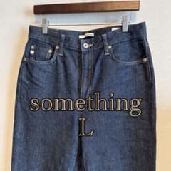 SOMETHING ELSA ストレートデニム ハイウエスト ストレッチ Lのサムネイル