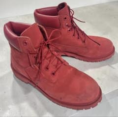 Timberland 赤 レッド スエード ワークブーツ ハイカット 25cmのサムネイル