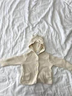 baby GAP くま耳 フード付き カーディガン 6-12m アイボリーのサムネイル