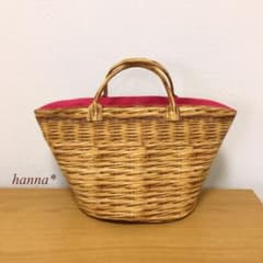【105】マルシェバッグ風カゴ柄バッグのサムネイル