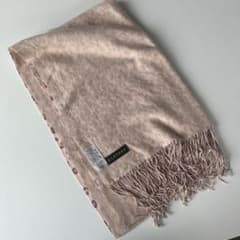 CLATHAS ピンクヒョウ柄ストール フリンジ付きリバーシブルのサムネイル