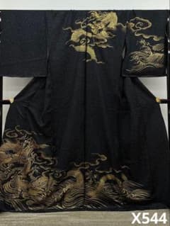 訪問着 未仕立て品 仮絵羽 銀通し 龍 正絹 八掛付き X544 - メルカリ